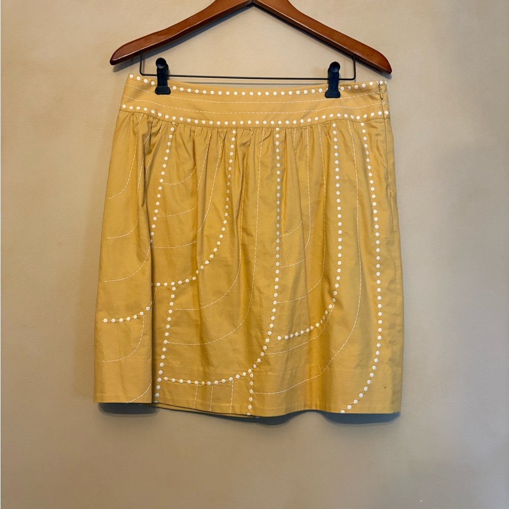 Anthropologie Floreat Yellow Embellished Bubble Mini Skirt - Size 10